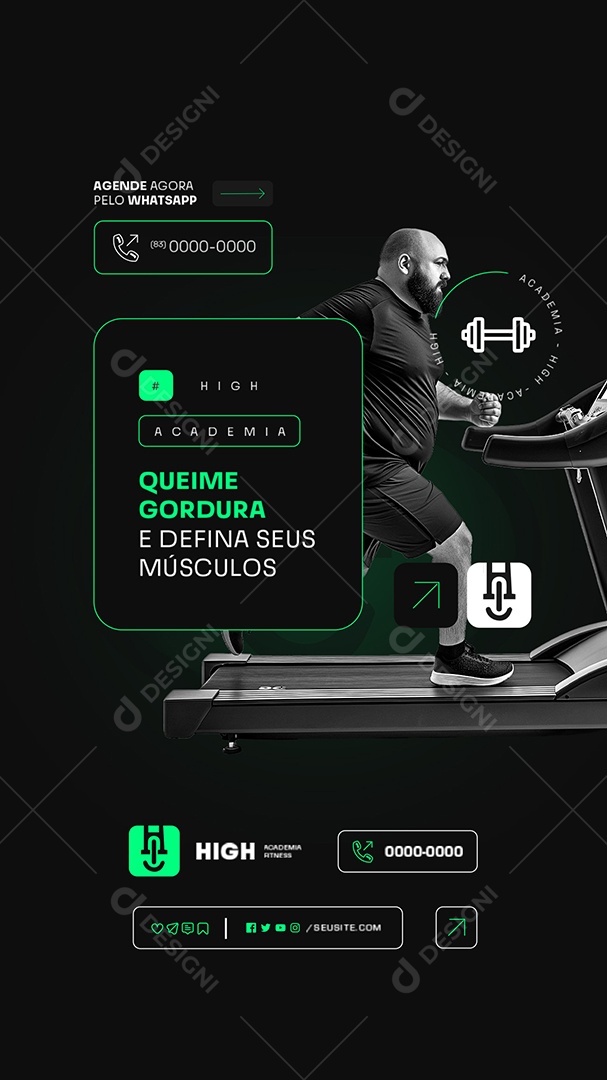 Story Academia Queime Gordura Social Mídia PSD Editável