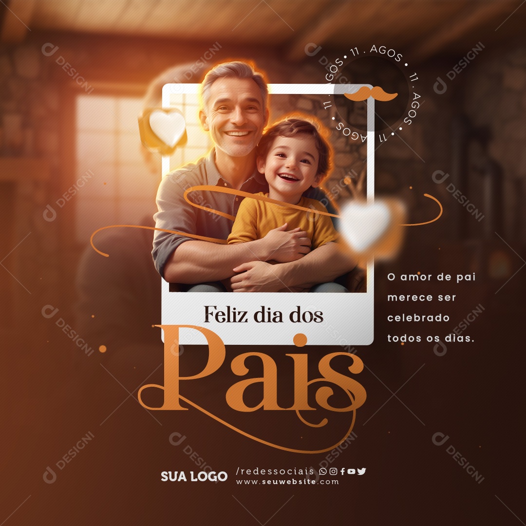 Father's Day August 11th Father's Love Deserves to Be Celebrated Social Media PSD Editable
