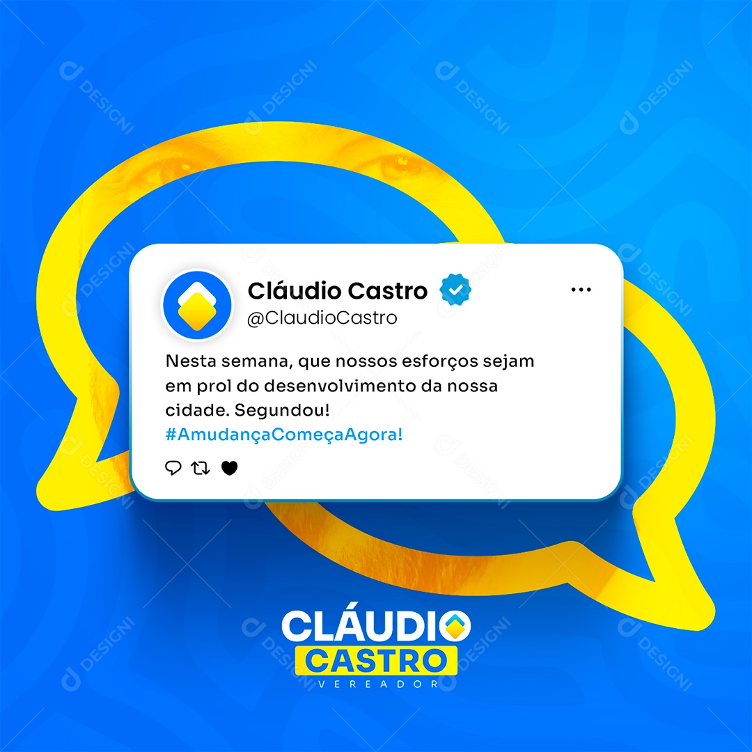 Política Eleições 2024 Vereador Cláudio Castro Social Media PSD Editável