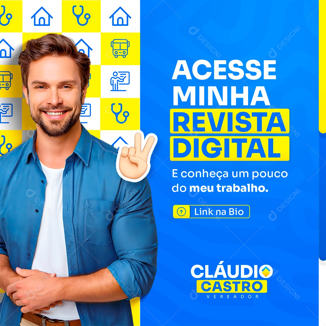 Política Eleições 2024 Acesse Minha Revista Digital Social Media PSD Editável