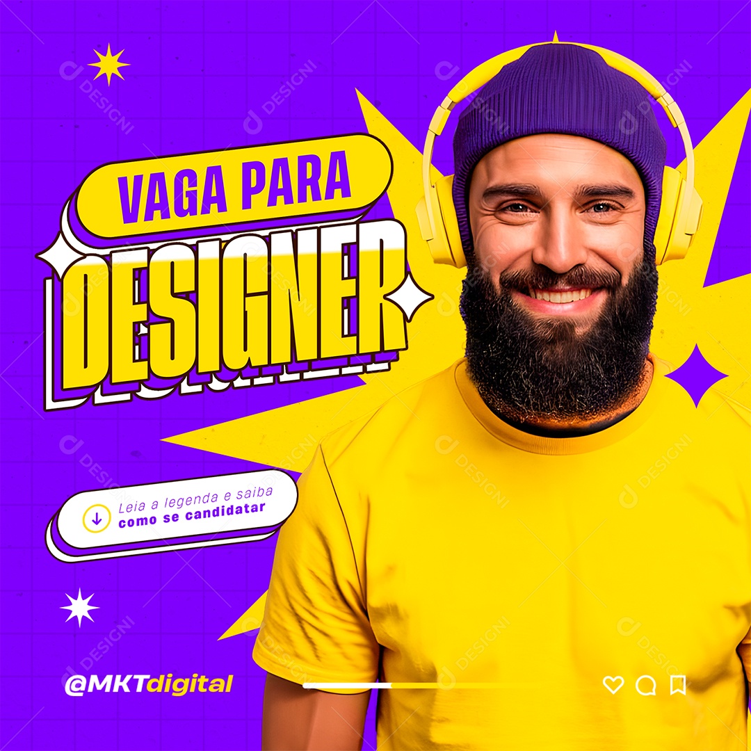 Marketing Digital Vaga para Designer Social Media PSD Editável