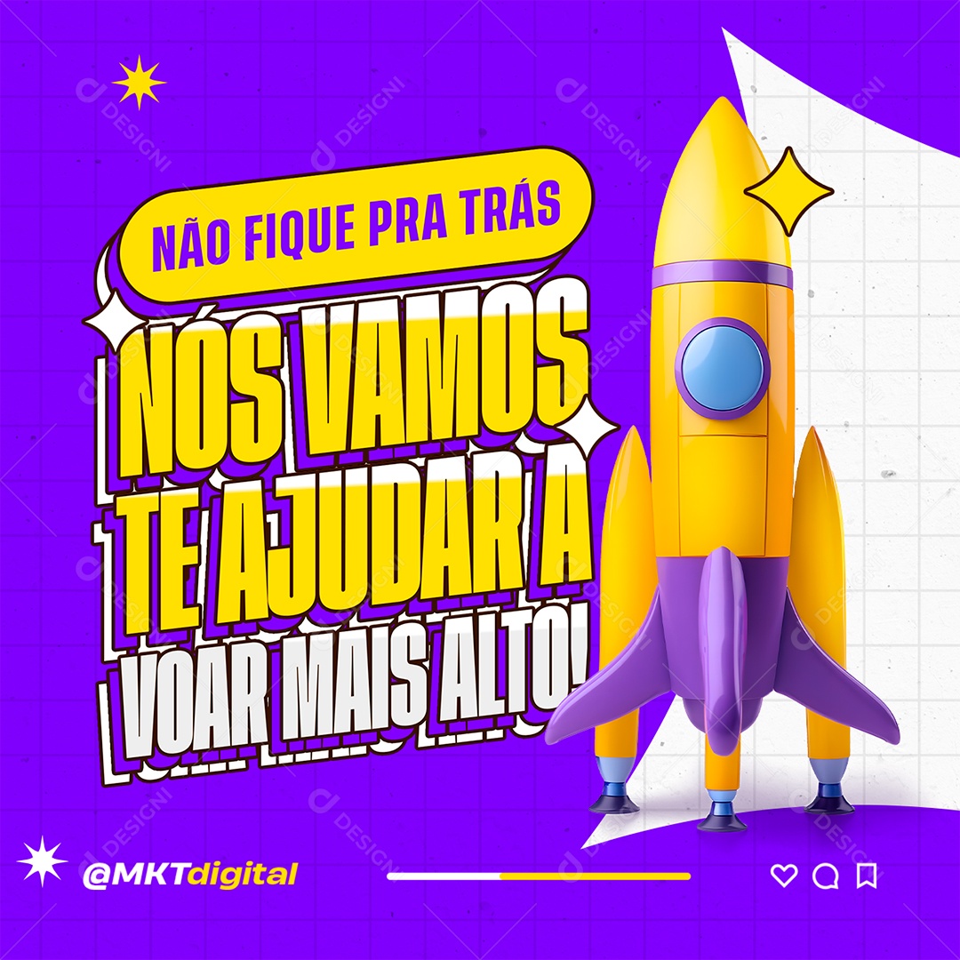 Marketing Digital Não Fique pra Trás Social Media PSD Editável