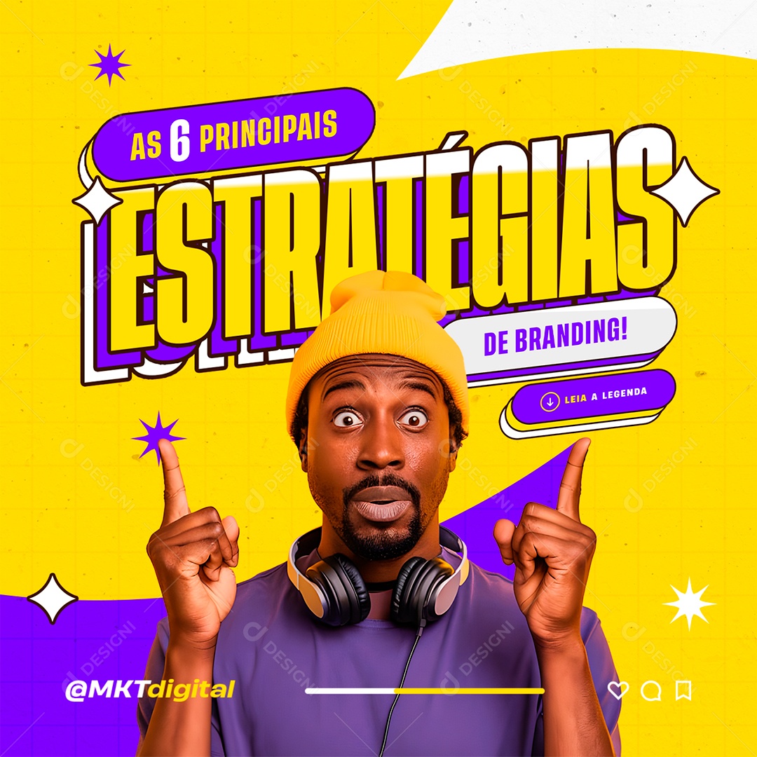 Marketing Digital As 6 Principais Estratégias Social Media PSD Editável