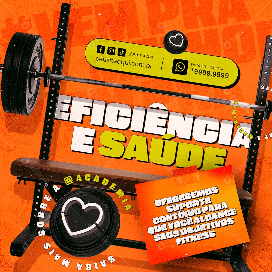 Academia Eficiência e Saúde Social Media PSD Editável