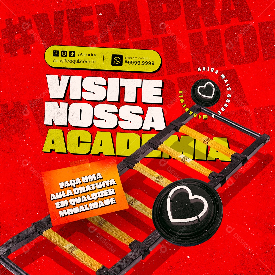 Visite Nossa Academia Social Media PSD Editável