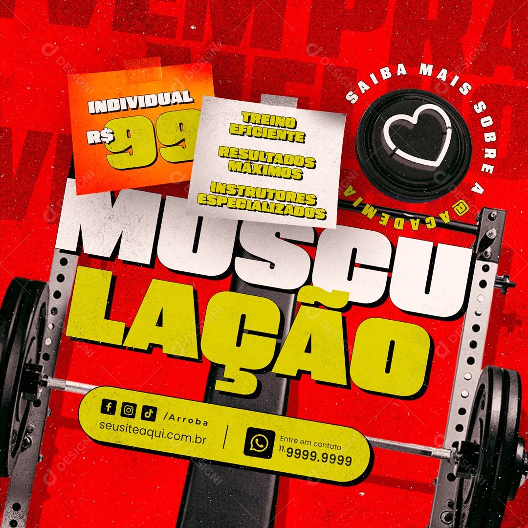 Academia Musculação Social Media PSD Editável