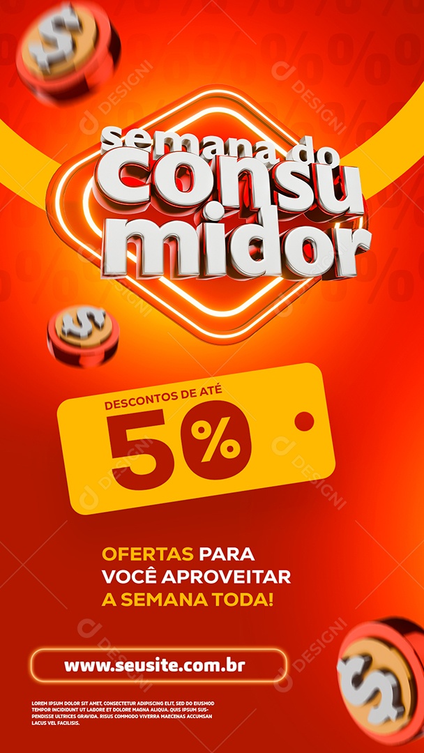 Story Feliz Dia do Consumidor Social Media PSD Editável