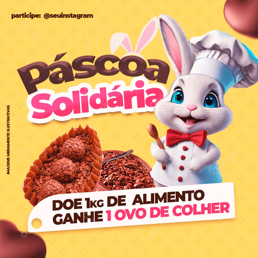 Feliz Pascoa Solidária Social Media PSD Editável
