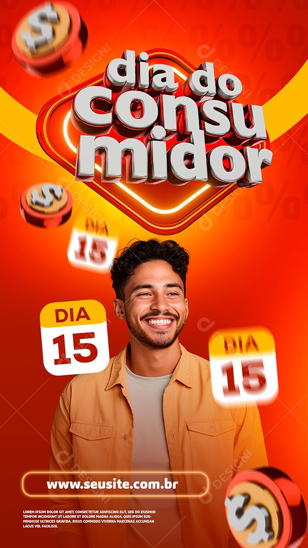 Story Feliz Dia do Consumidor Social Media PSD Editável