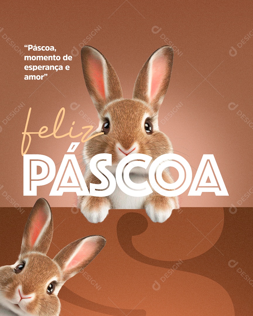Feliz Pascoa Momento de Esperança e Amor Social Media PSD Editável