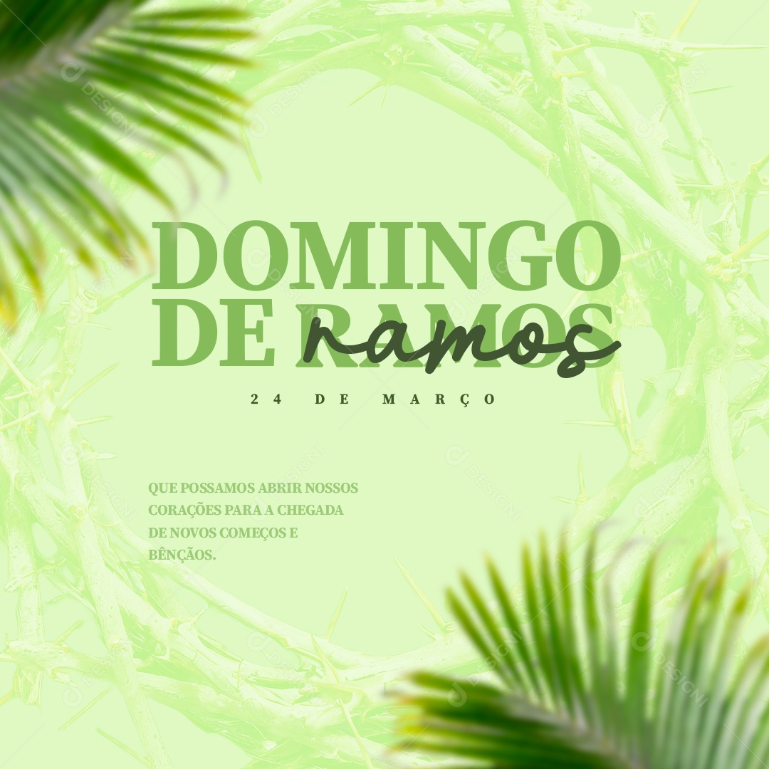 Domingo de Ramos 24 De Março Social Media PSD Editável