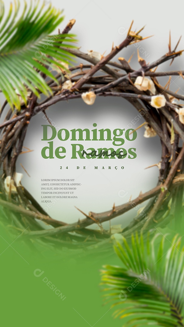 Story Domingo de Ramos 24 De Março Social Media PSD Editável