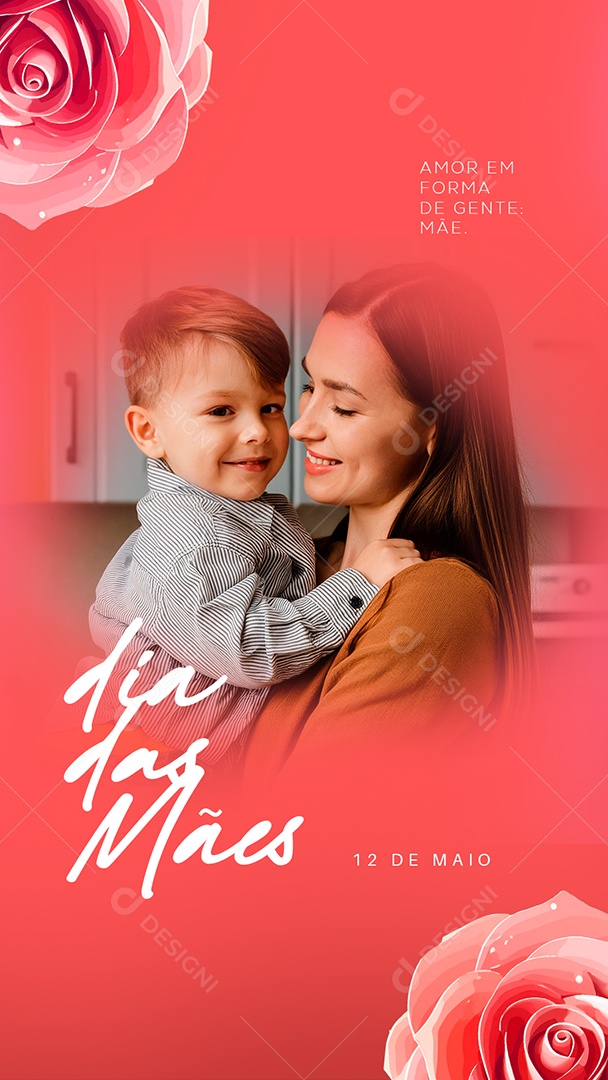 Story Dia Das Mães 12 de Maio Parabéns Social Media PSD Editável