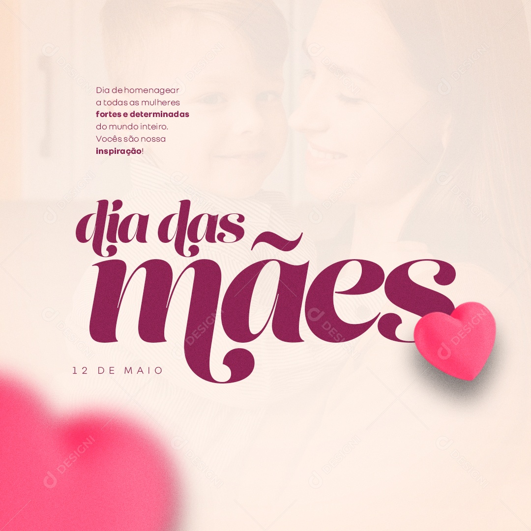 Dia Das Mães 12 de Maio Parabéns Social Media PSD Editável