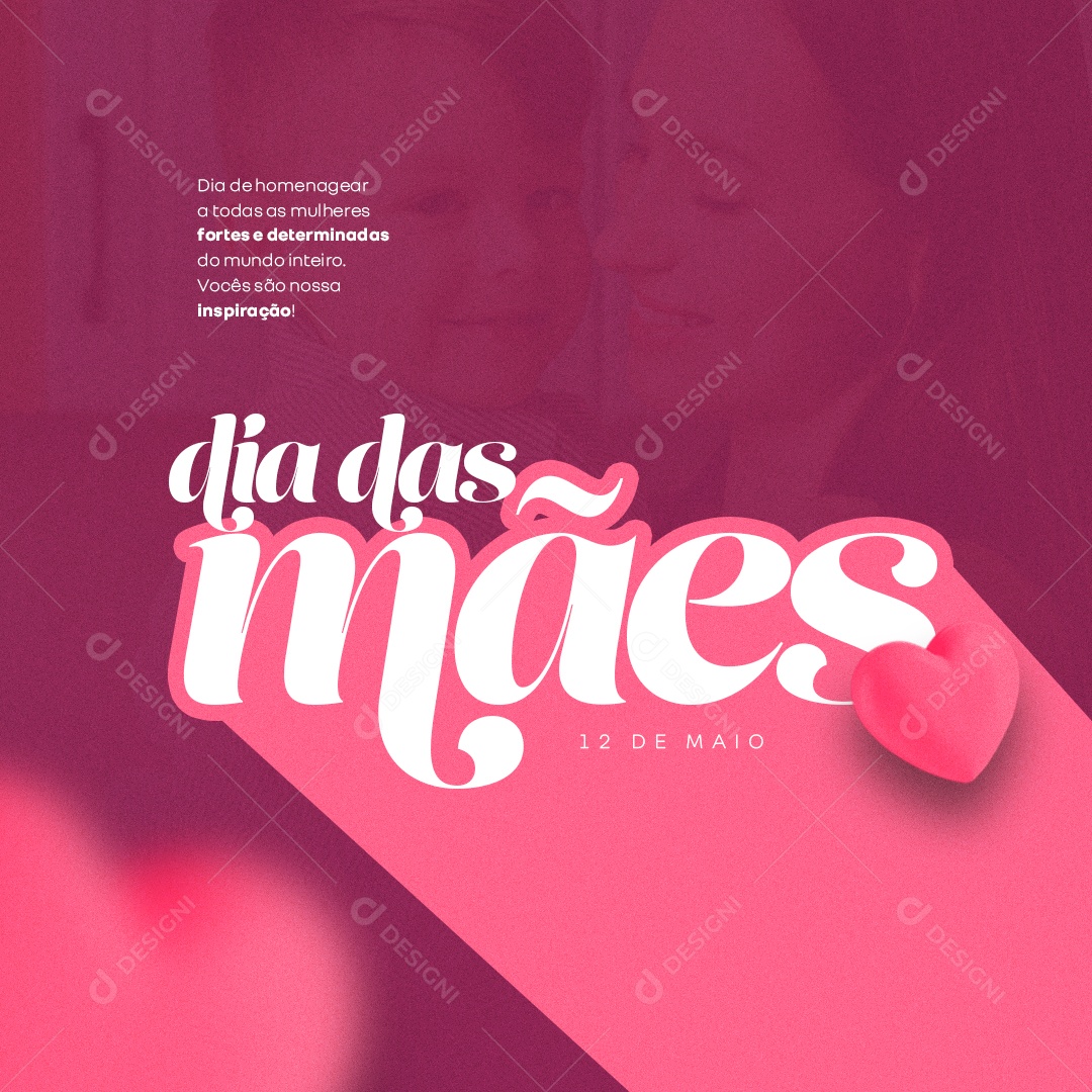 Dia Das Mães 12 de Maio Parabéns Social Media PSD Editável