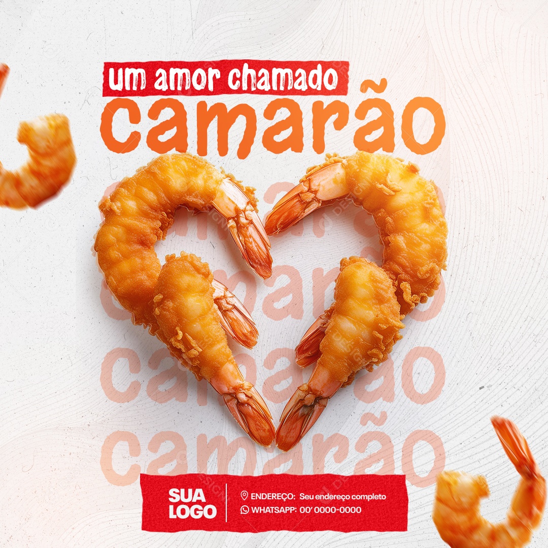 Um Amor Chamado Pão Camarão Social Media PSD Editável