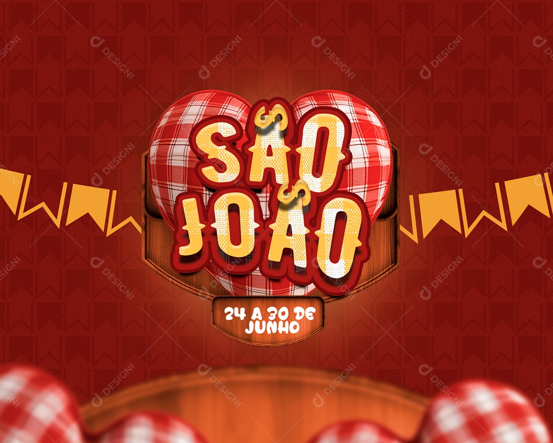 Selo 3D São João de Ofertas Para Composição PSD