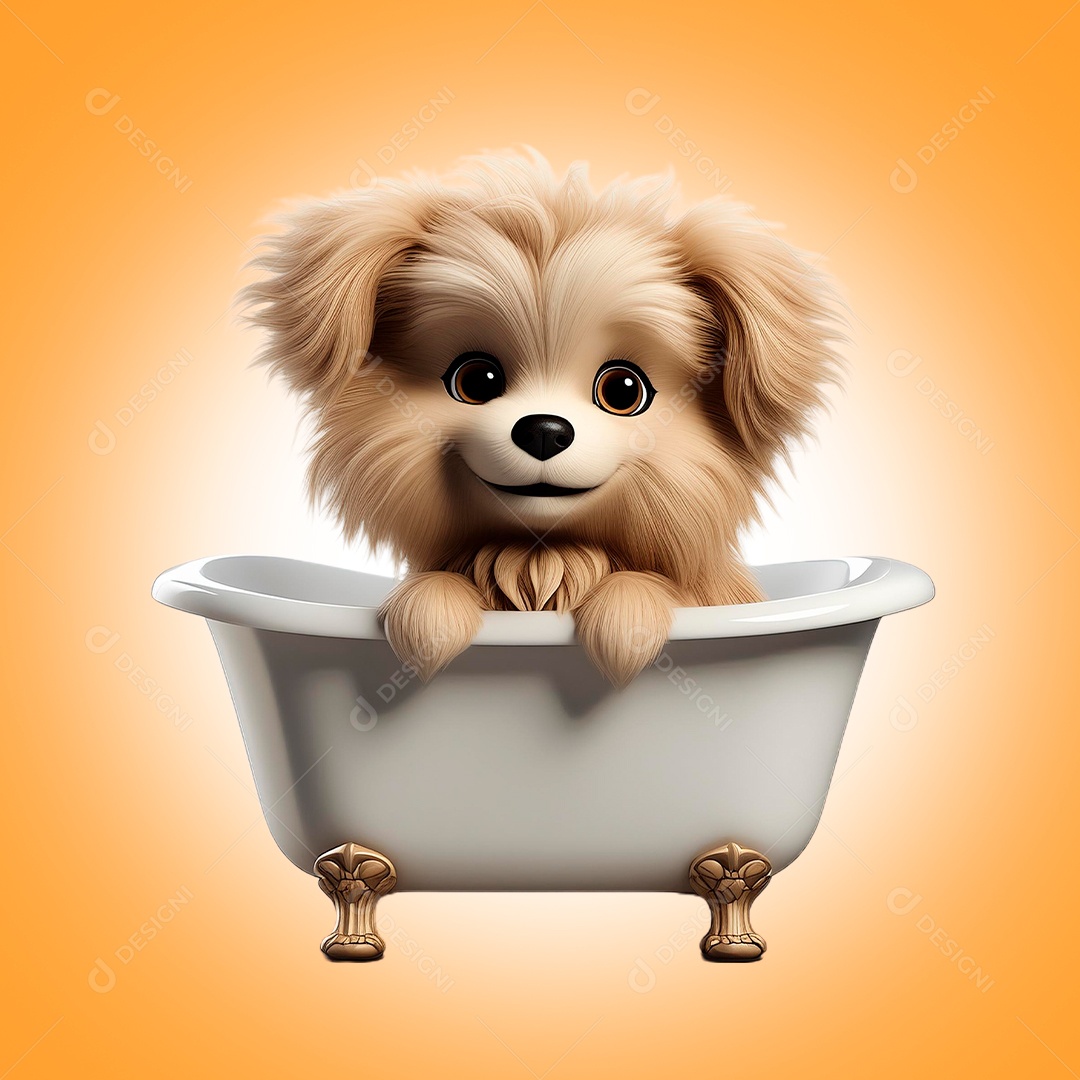 Cachorro em Banheira Elemento IA