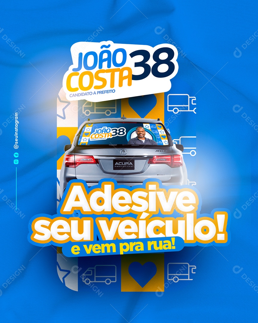 Adesivo seu Veículo João Costa Social Media PSD Editável