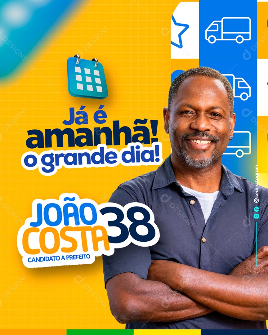Já é Amanha o grande Dia João Costa Social Media PSD Editável