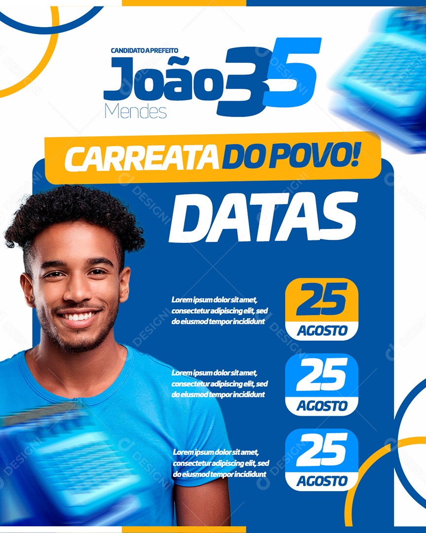 Carreata do Povo Candidato João Mendes Social Media PSD Editável
