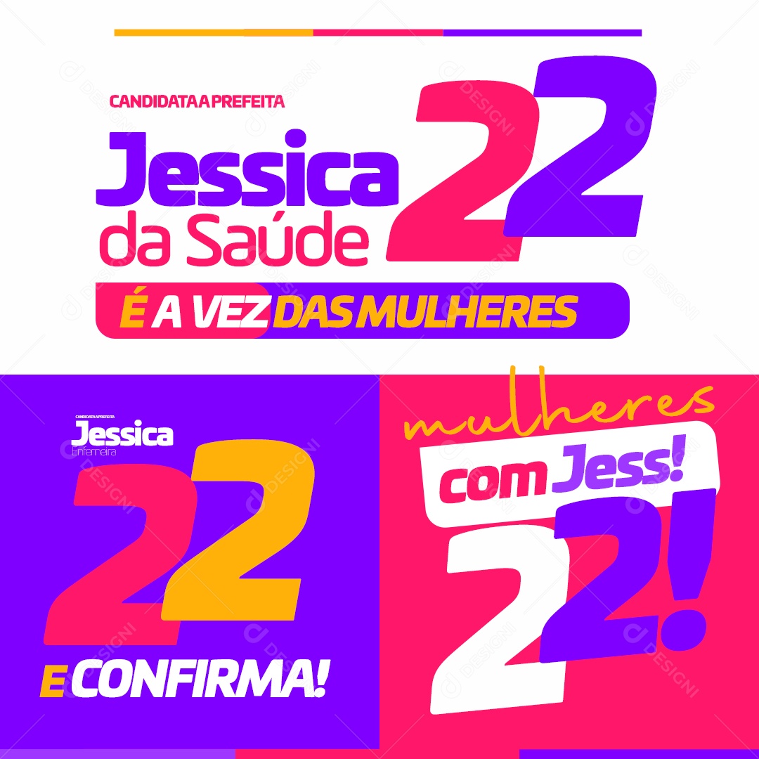 É a Vez das Mulheres Candidata Jessica da Saúde Social Media PSD Editável