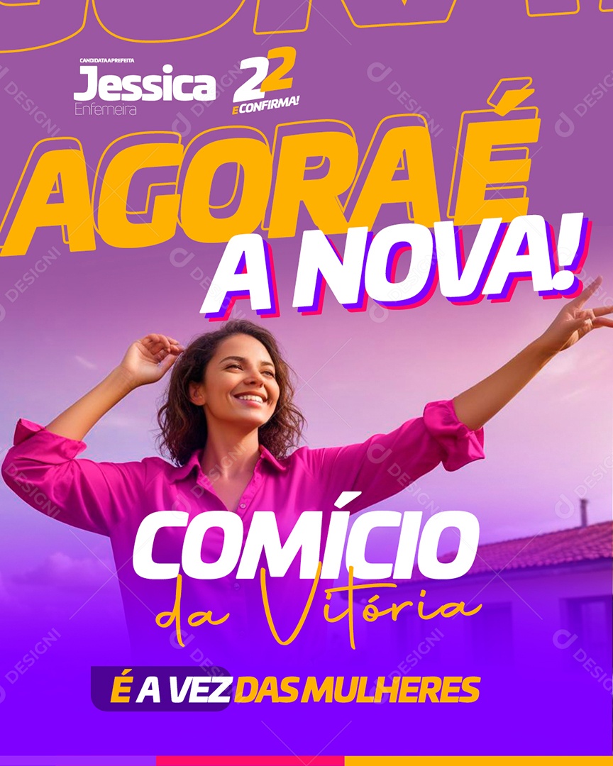 Agora é a Nova Candidata Jessica Enfermeira Social Media PSD Editável