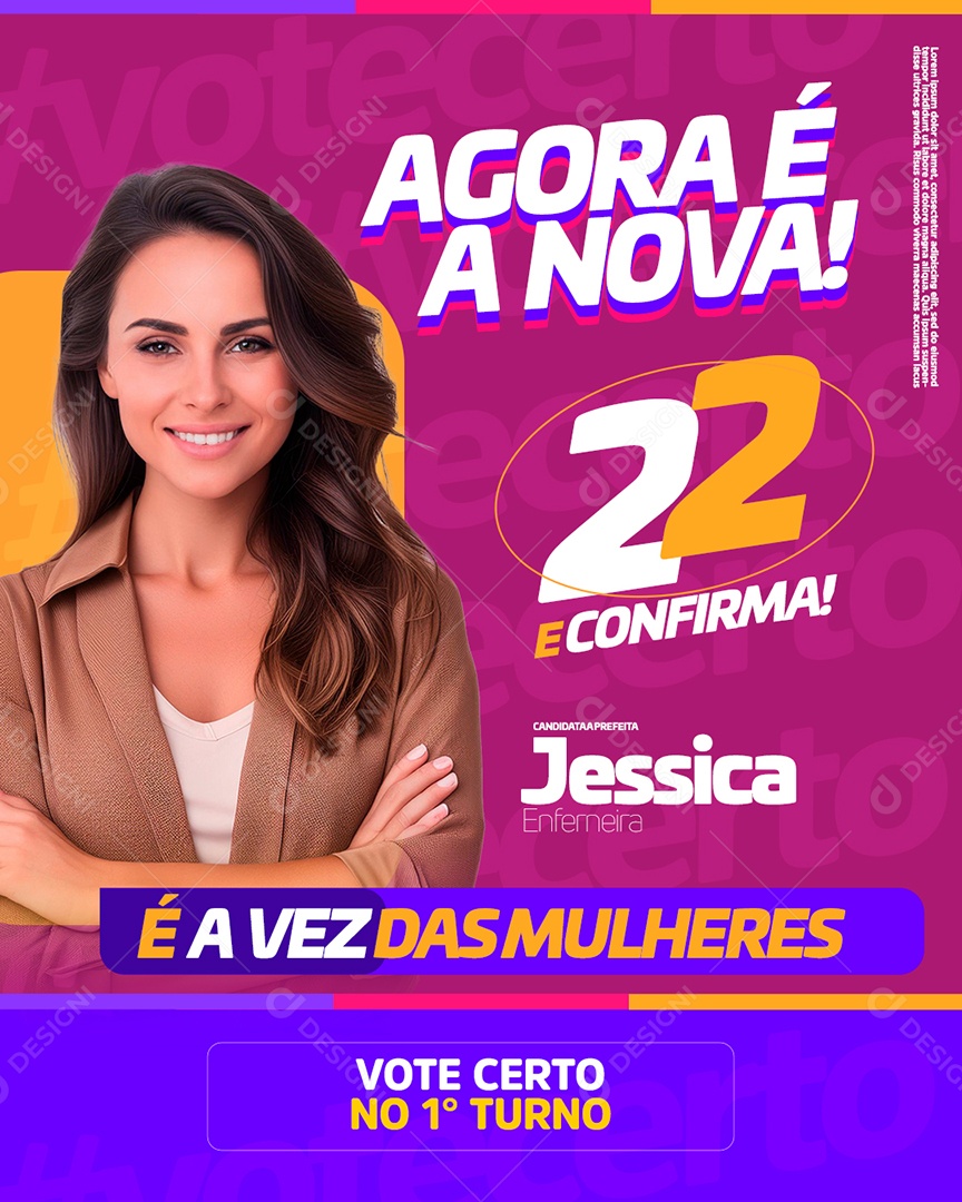 Agora é a Nova Candidata Jessica Enfermeira Social Media PSD Editável