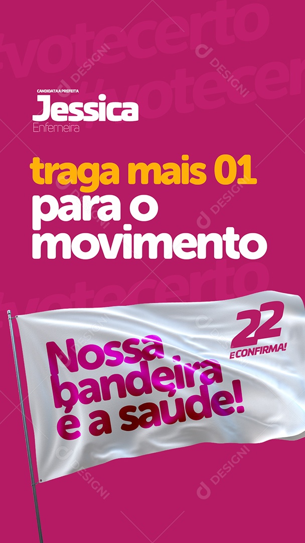 Story Traga mais um Para o Movimento Jessica Enfermeira Social Media PSD Editável