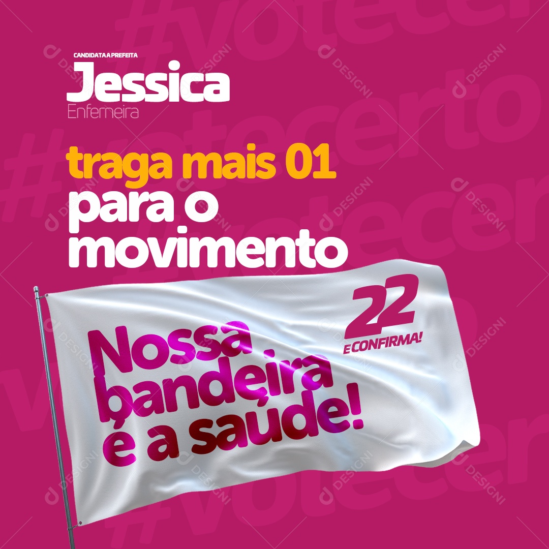 Traga mais um Para o Movimento Jessica Enfermeira Social Media PSD Editável