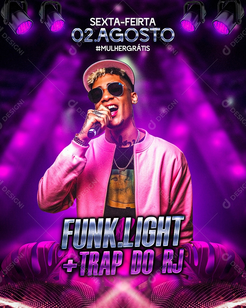 Flyer Funk Light Trao do RJ Social Media PSD Editável