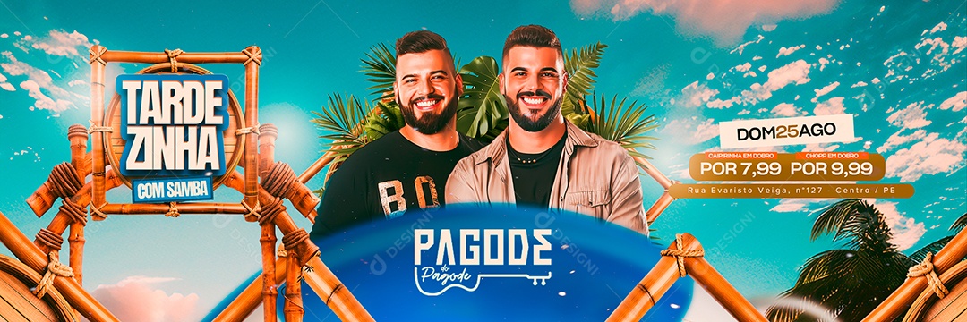 Carrossel Social Media Flyer Tardezinha com Samba PSD Editável