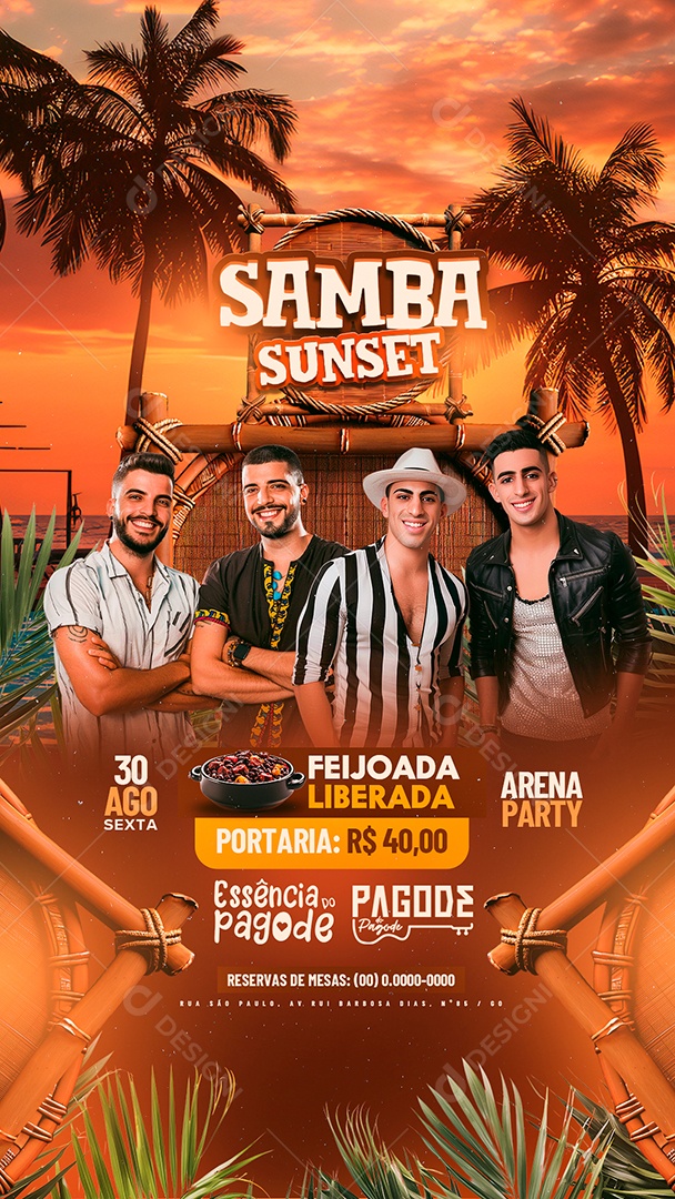 Story Flyer Samba Sunset Essência do Pagode Social Media PSD Editável