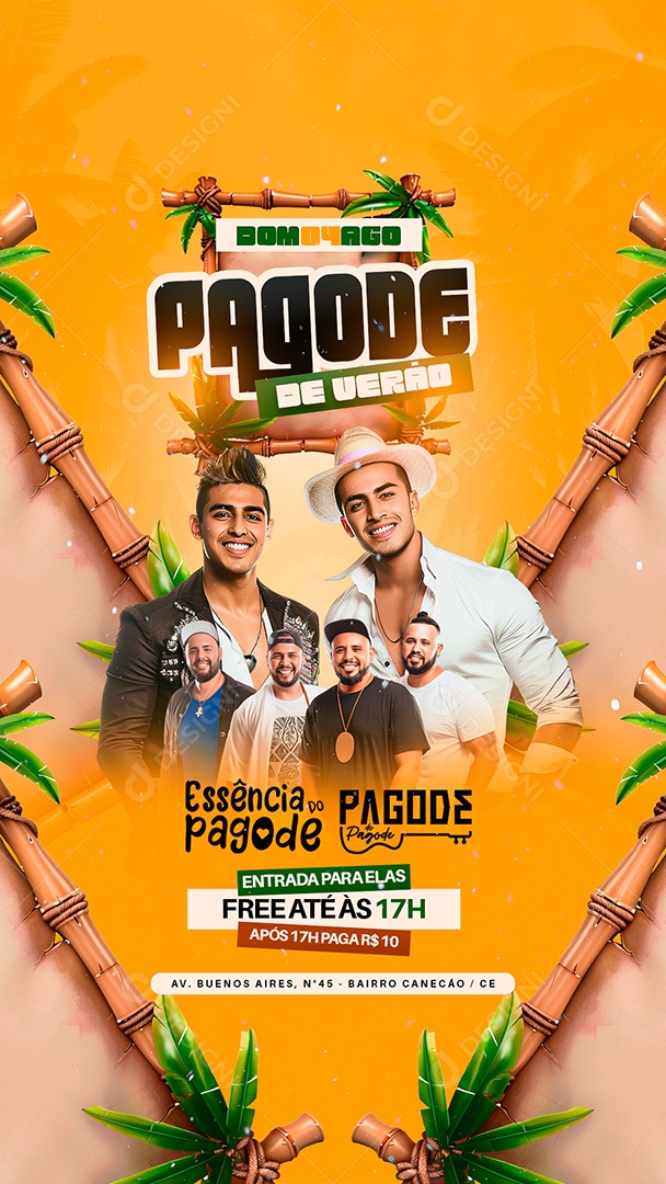 Story Flyer Pagode de Verão Social Media PSD Editável