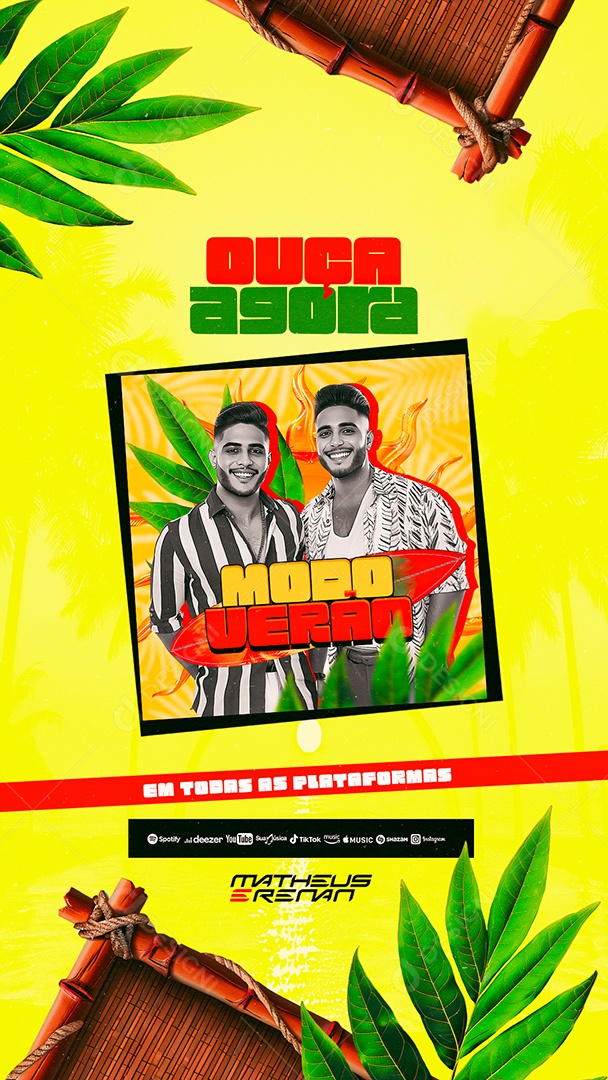 Story Flyer Ouça Agora Modo Verão Social Media PSD Editável