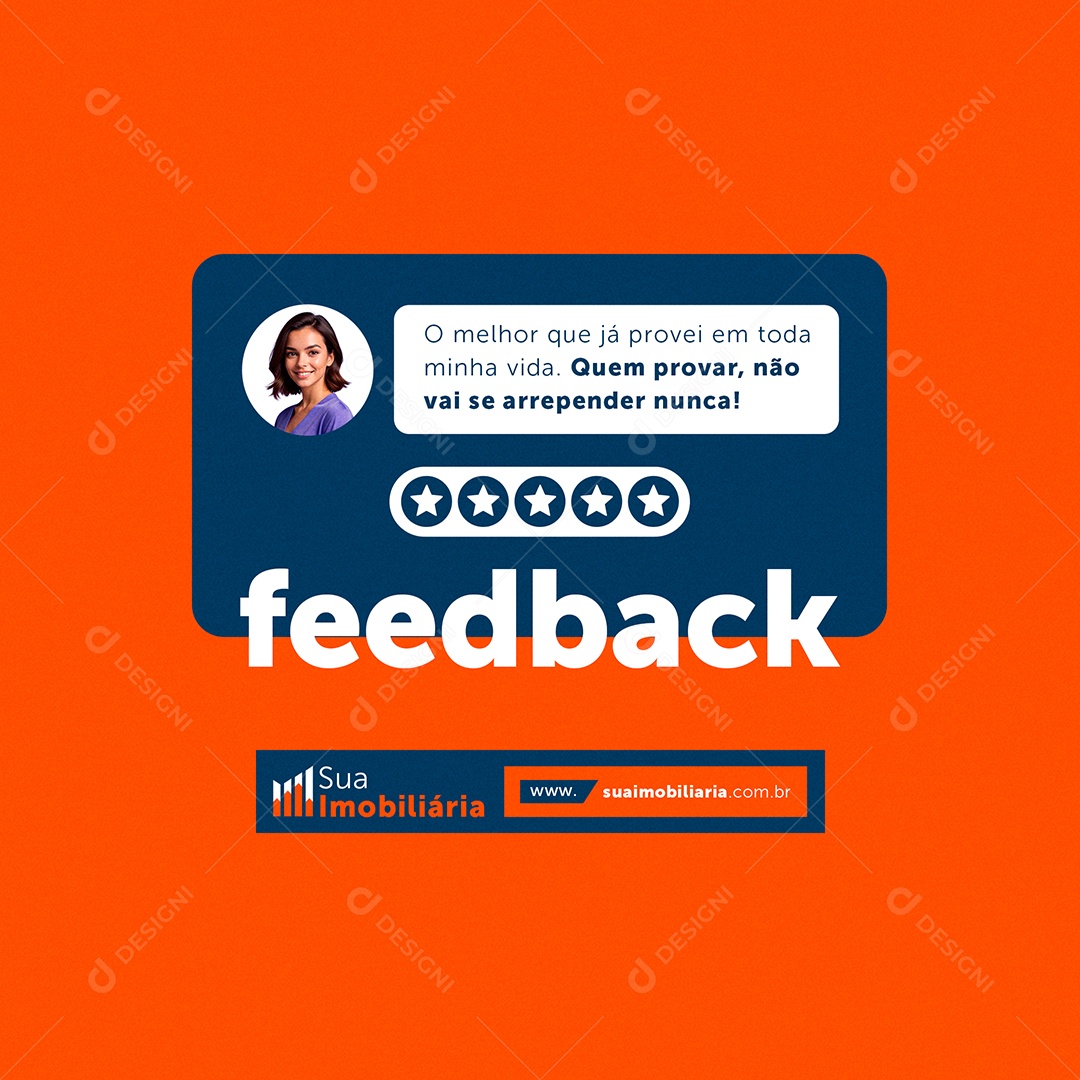 Feedback Imobiliário Social Media PSD Editável