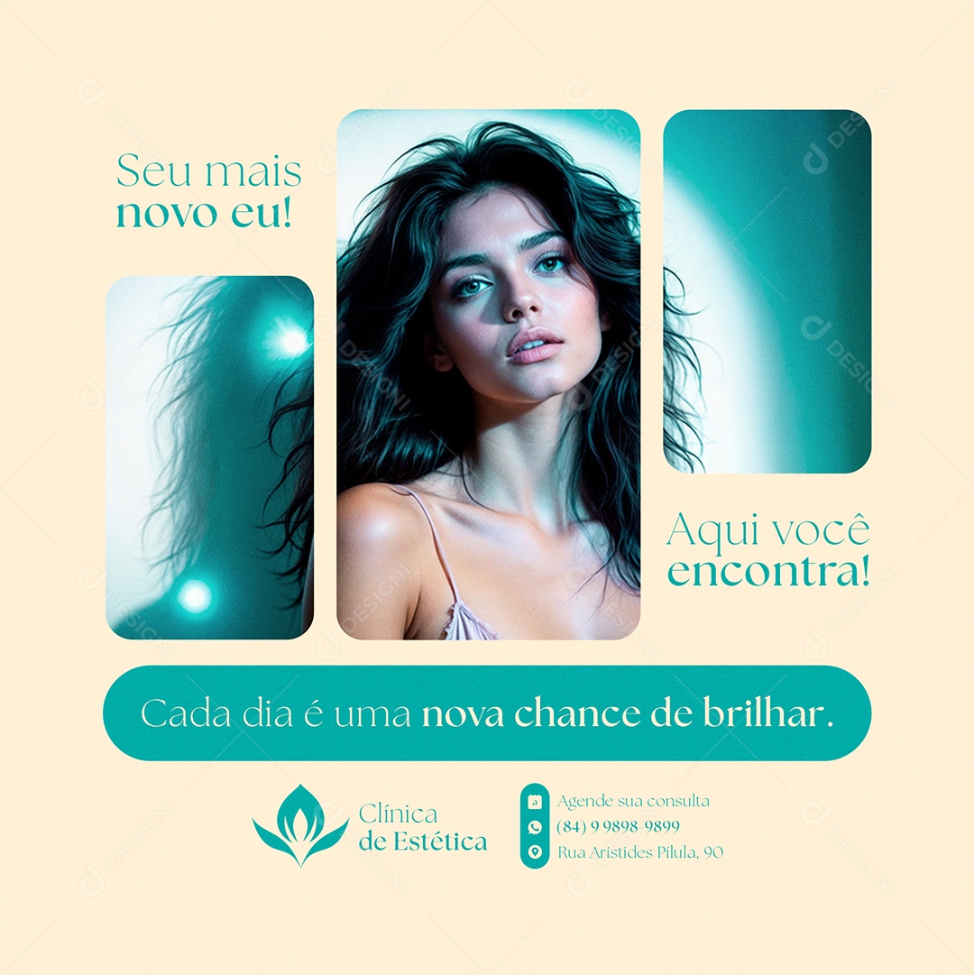 Seu mais Novo Eu Aqui Você Encontra Social Media PSD Editável