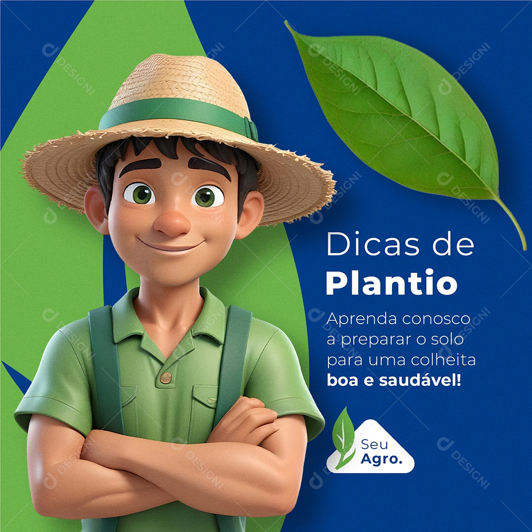 Dicas de Plantio Aprenda Conosco a Preparar o Solo Social Media PSD Editável