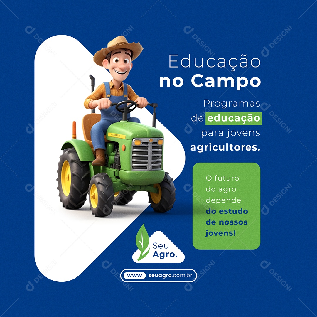 Educação no Campo Programas de Educação para Jovens Social Media PSD Editável