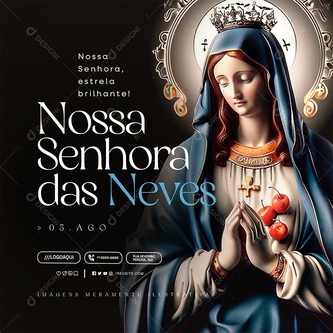 Social Media Dia de Nossa Senhora das Neves 05 de Agosto PSD Editável