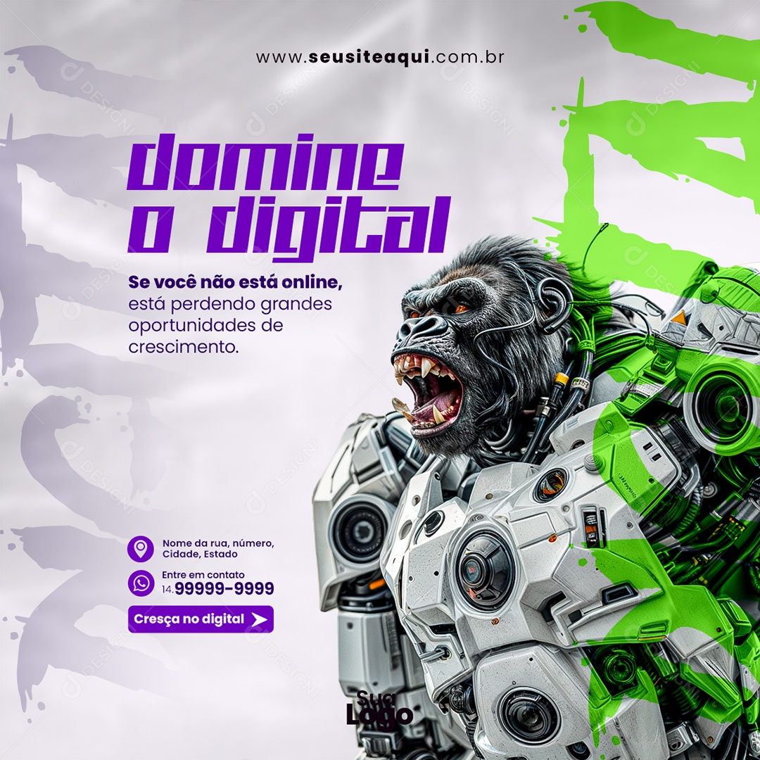 Feed Marketing Digital Domine o Digital Media PSD Editável