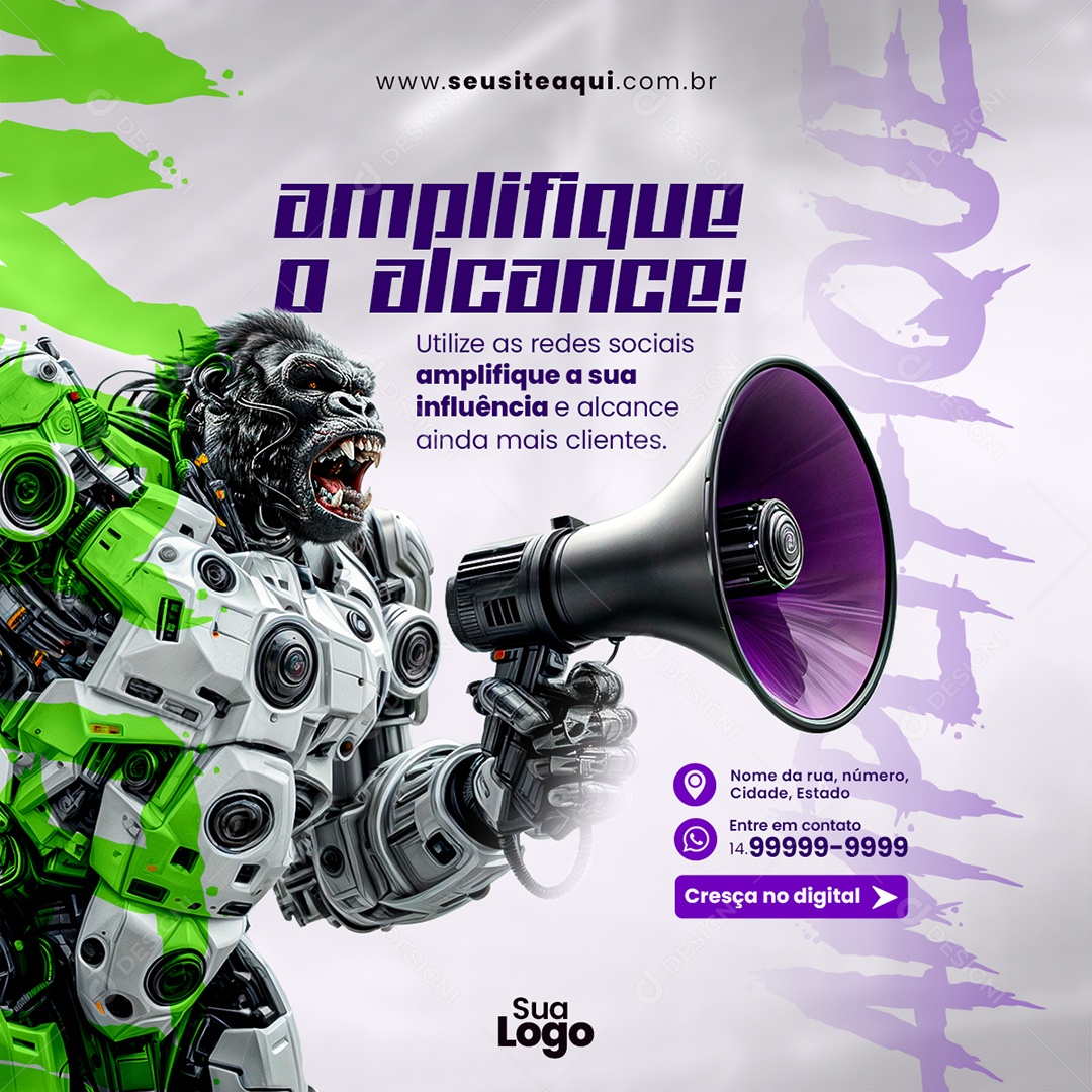 Feed Marketing Digital Amplifique o Alcance Social Media PSD Editável