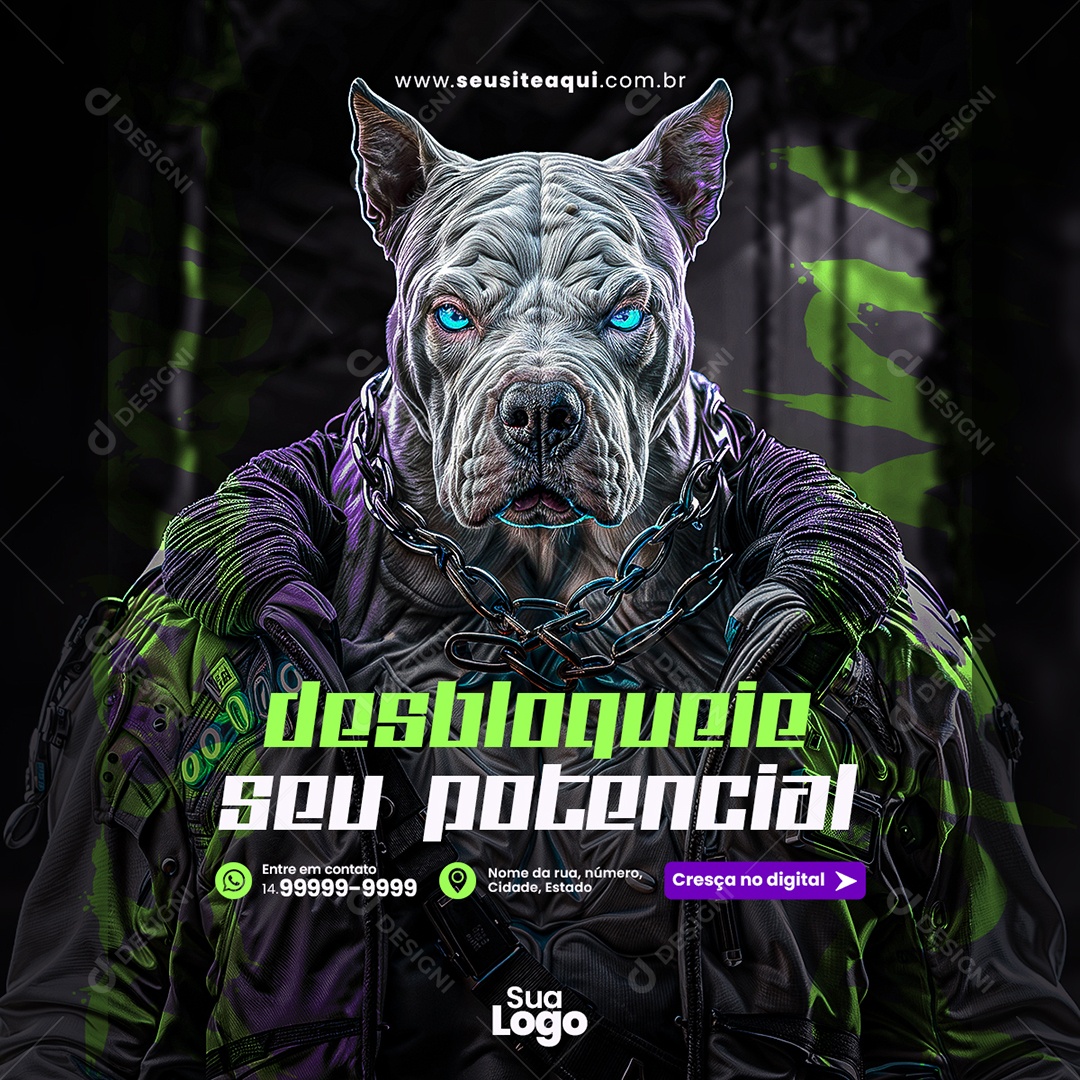 Feed Marketing Digital Desbloqueie Seu Potencial Social Media PSD Editável