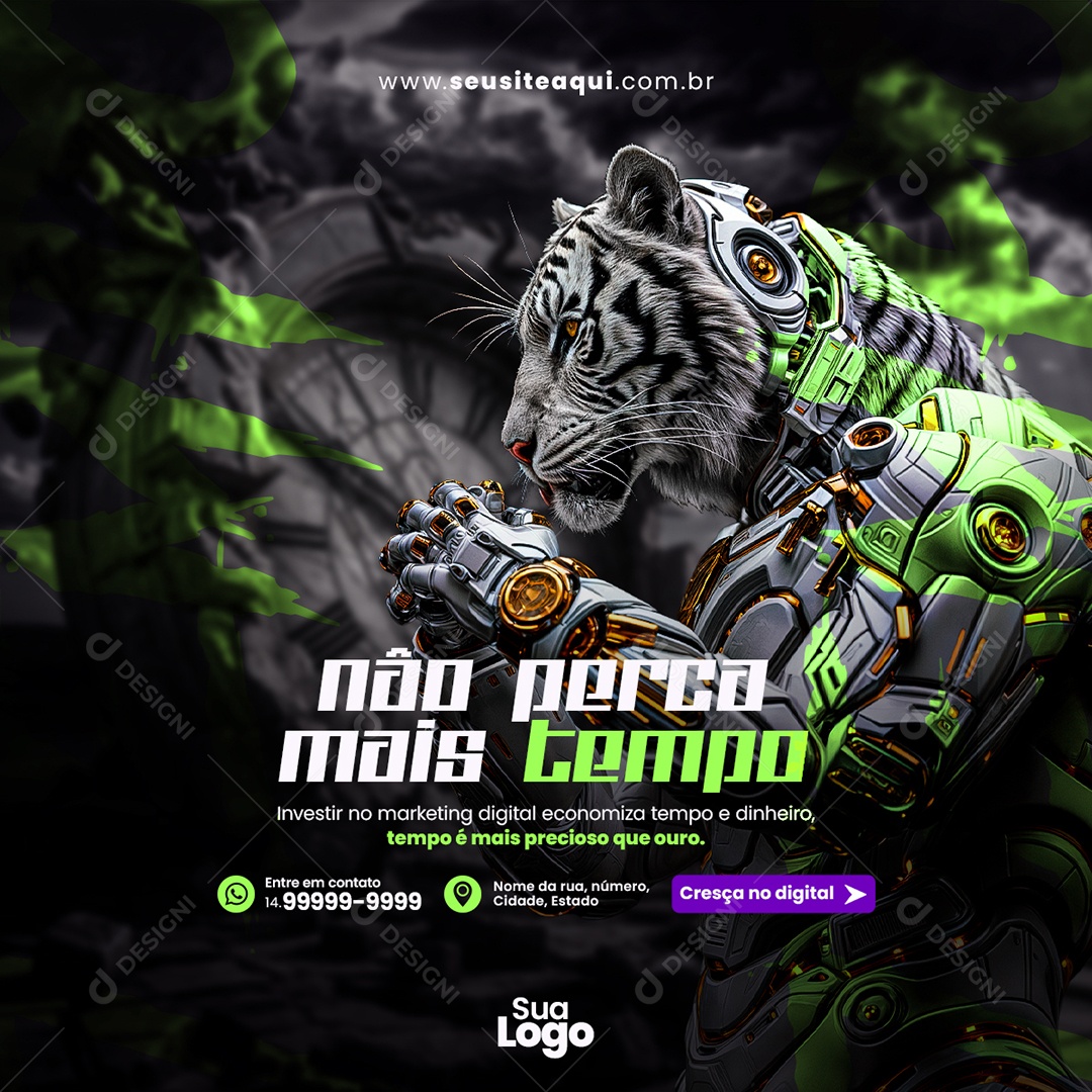 Feed Marketing Digital Não Perca Mais Tempo Social Media PSD Editável