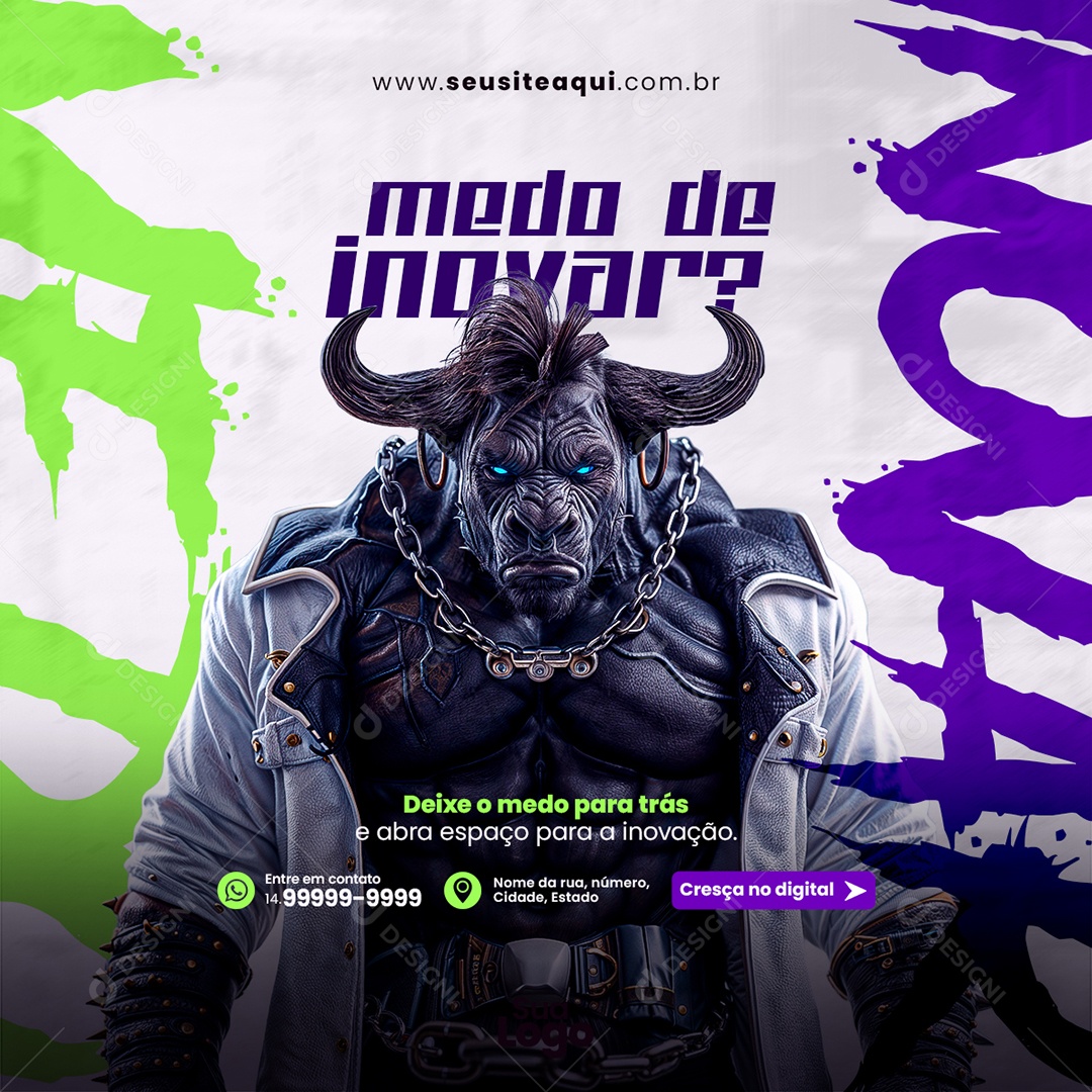 Feed Marketing Digital Medo De Inovar Social Media PSD Editável