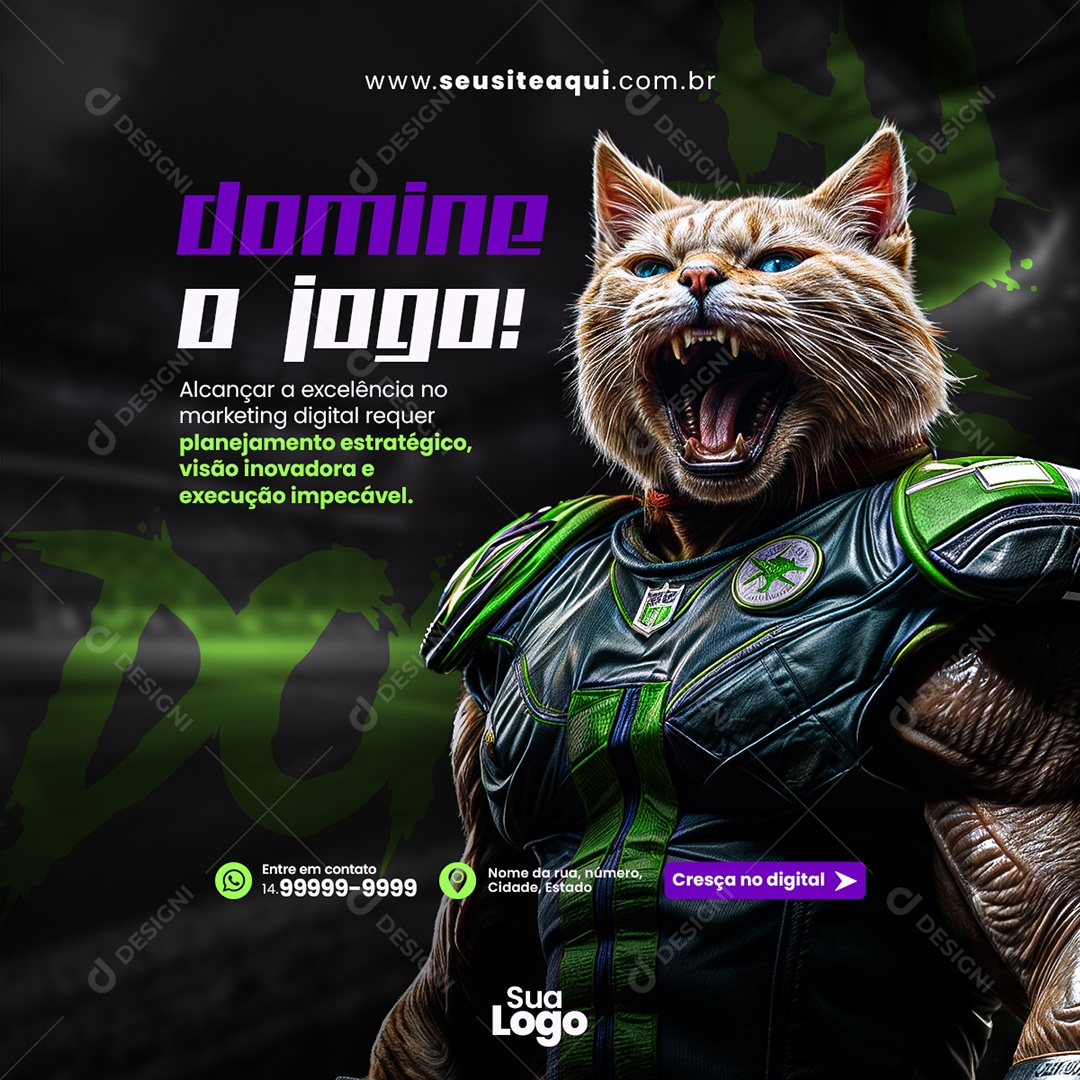 Feed Marketing Digital Domine o Jogo Social Media PSD Editável