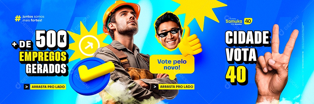 Carrossel Política Eleição Prefeito Samuka Social Media PSD Editável