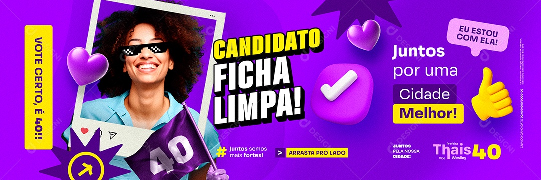 Carrossel Política Eleição Prefeita Thais Social Media PSD Editável