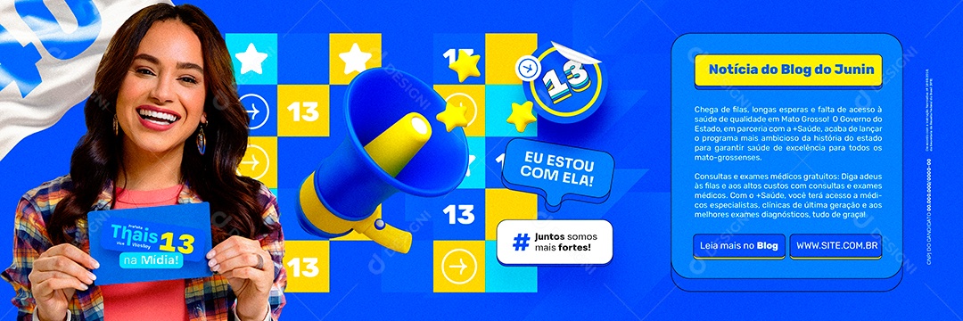 Carrossel Política Eleição Eu Estou com Ela Social Media PSD Editável