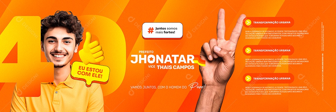 Carrossel Política Eleição Prefeito Jhonatar Social Media PSD Editável